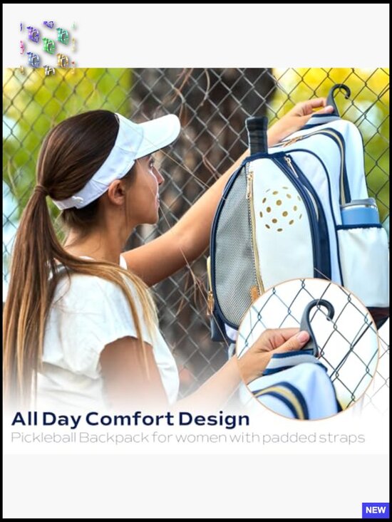 Pickleball Backpack with Paddle Holder Large Capacity Travel main image 6